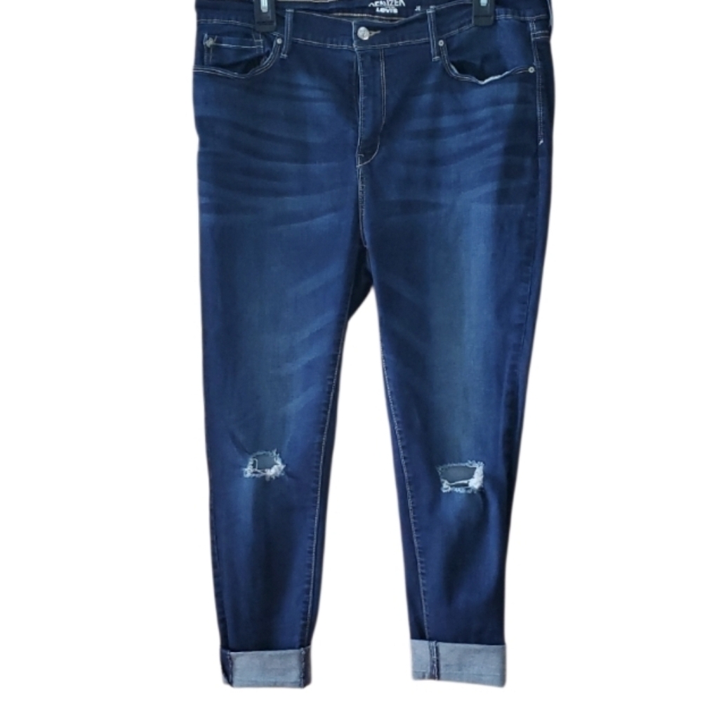 Levi's Denizen High Rise Dark Indigo Cropped Jegging Size 17